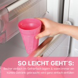 Kühlbecher 300ml - 6er-Set - Weiß + Pink