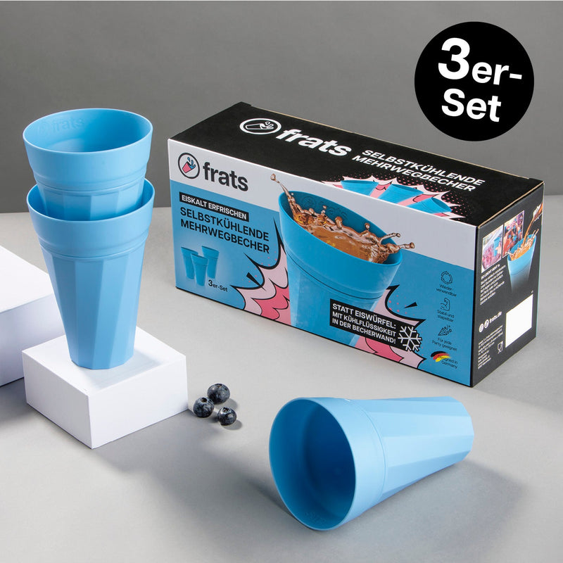 Trinkbecher 300ml - 3er-Set - Blau